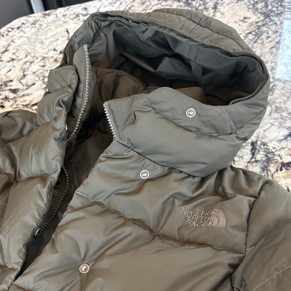 The North Face Dark Olive Crop Down Jacket - Picture 3 of 6